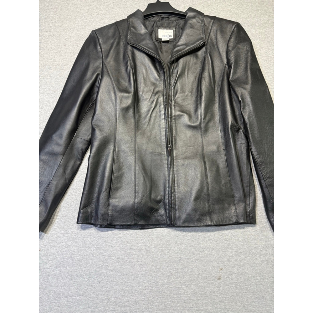 Women's East 5th Black Genuine Leather Jacket Size Large